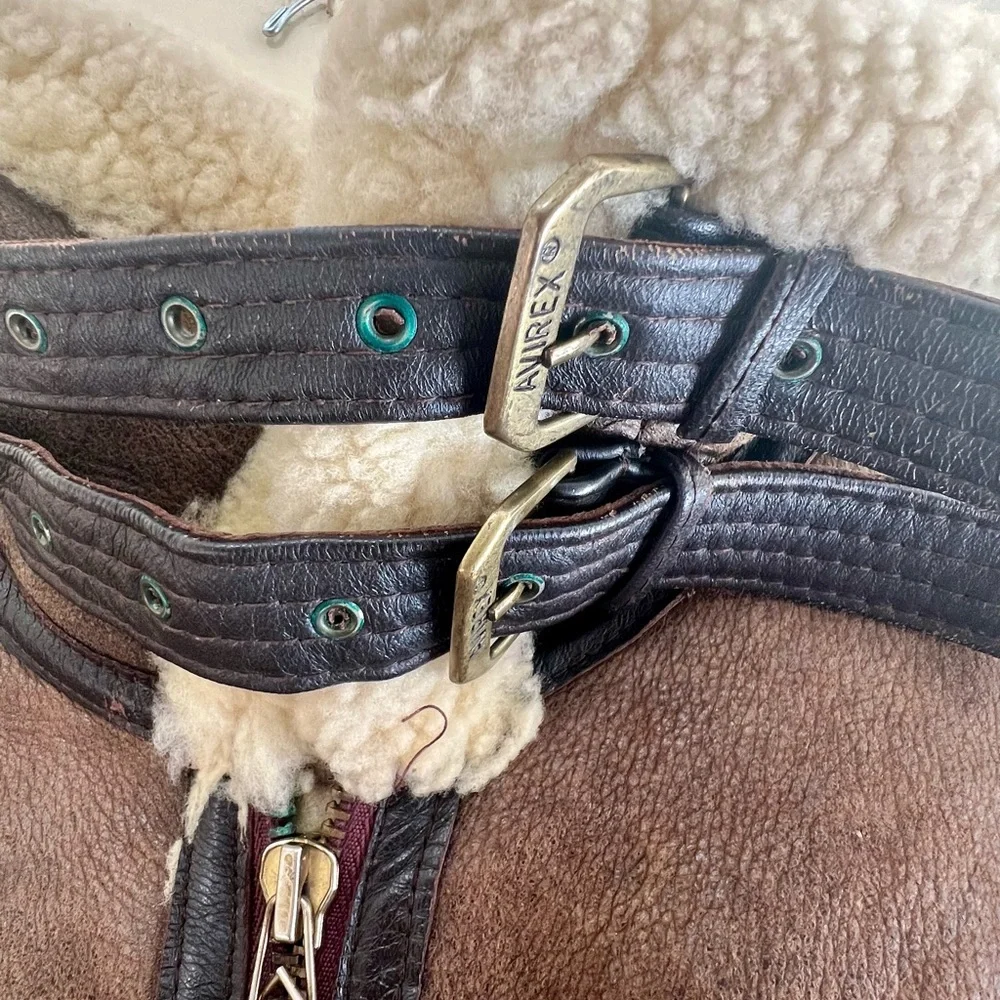 Men's Shearling Aviator Jacket - Brown - Picture 6 of 15